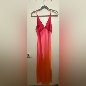 12th Tribe Vibrant Pink and Orange Maxi Dress - small, NWT